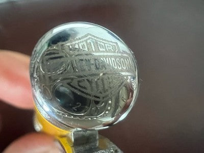 🔴 HARLEY DAVIDSON penna sfera lacca gialla lucida brillante e cromata scrive