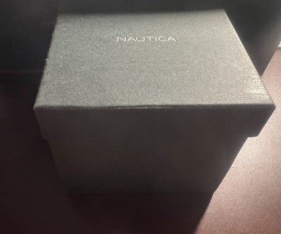 🔴 NAUTICA box scatola Orologio con Libretto Maglie in Acciaio e Contro Scatola