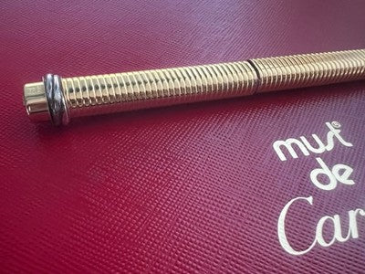 🔴 CARTIER penna a sfera Godroné placcata oro parti di ricambio