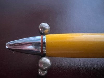 🔴 HARLEY DAVIDSON penna sfera lacca gialla lucida brillante e cromata scrive