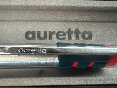 Auretta Stylo-Plume Sphère par Aurora Club Chrome Rouge Et Bleu Écrit Rétro 70