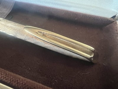 🔴 WATERMAN penna sfera Hemisphere placcata oro millerighe con onde astuccio