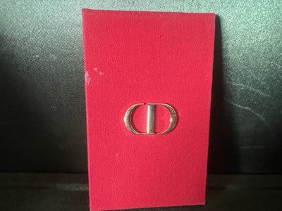 🔴 DIOR specchio specchietto borsa tessuto rosso con monogramma metallo dorato