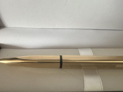 🔴 PELIKAN penna sfera Stratos LAMINATA ORO pulsante a scatto vintage