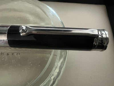 🔴 MONTEGRAPPA penna sfera Parola Slim Nera acciaio satinato resina roller NOS
