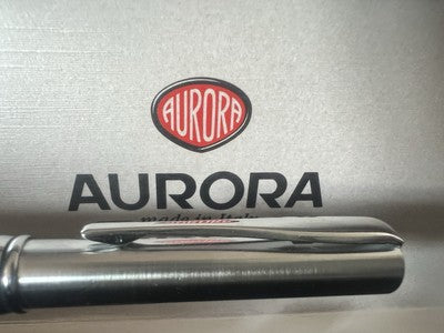 🔴 AURORA penna stilografica Magellano cromata profili lucidi M con garanzia N