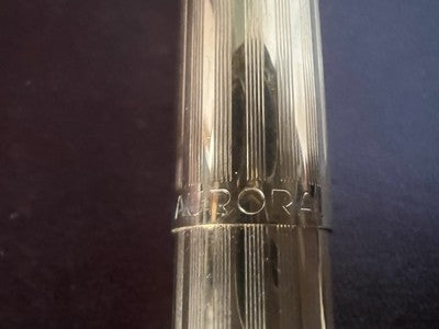 Aurora Stylo-Plume Stylo à Plume Et Sphère 98 Or F Scrivono Plaqué Vintage
