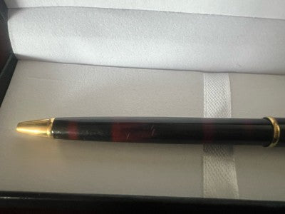 🔴 WATERMAN penna sfera lacca Gentleman marmorizzata laminati oro scrive