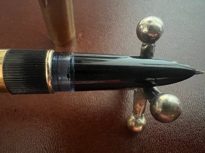 🔴 MONTEGRAPPA penna stilografica laminata a pistone pennino ORO 14KT M vintage