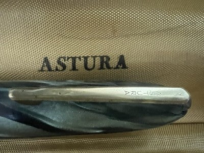 🔴 ASTURA penna stilografica verde celluloide pennino ORO 14 kt scrive vintage