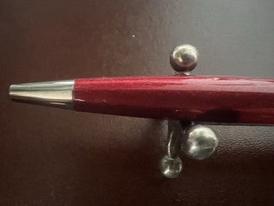Inoxcrom Stift Kugel Lack Rot Chrom Schnappverschluss Schreibt Im Feld Vintage 