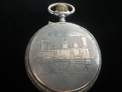 🔴 Orologio tasca ANTI MAGNETIQUE carrozza Ligne Droite manuale funziona vintage