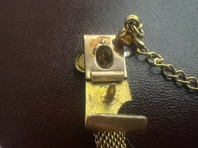 🔴 CATENA orologio tasca vittoriana con sigillo vergine pinchbeck antica 1800 N5