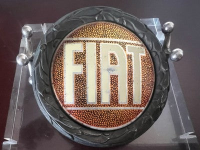🔴 FIAT 124 Spider Auto-Logo DINO Emblem Original Vintage Ersatzteil 