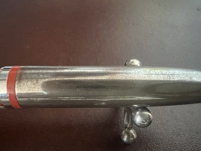 🔴 PELIKAN penne a sfera lacca jazz bianca arancione pubblicitaria cromo vintage