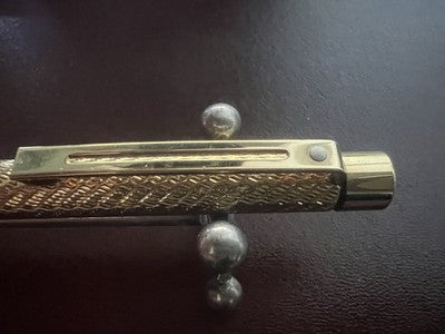 Sheaffer Federmäppchen mit Kugelform, vergoldet, mit Meißelprägung, Vintage-Motiv 