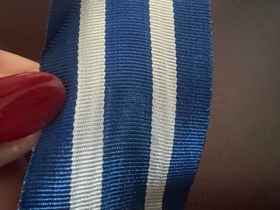 🔴 Nastro medaglie Croce al Merito di Guerra ITALIA blu bianco 37mm 3 METRI