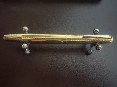 🔴 MONTEGRAPPA penna stilografica laminata a pistone pennino ORO 14KT M vintage