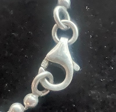 🔴 Collana ARGENTO MASSICCIO 925 con ciondolo pesce smalti azzurri vintage