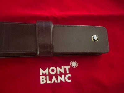 MONTBLANC Pen Case For Fountain Pen Ballpoint Leather Moka Dark Brown 1 Pen