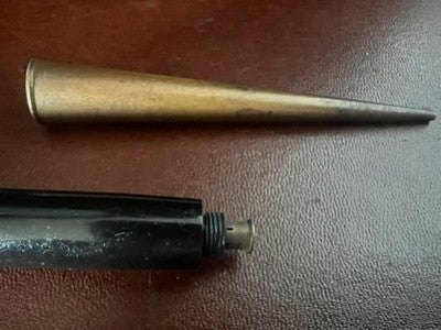 🔴 Penna stilografica stiloforo pennino ORO 14 KT M e sfera scrivania vintage