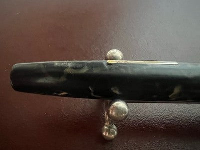 Still Pen Black Marbled Celluloid Lever Fill Vintage