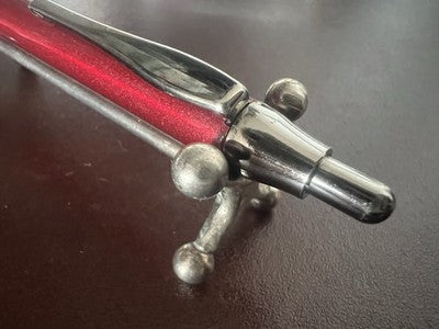 Inoxcrom Pen Sphere Lacquer Red Chrome Snap Marking Pencil Case Vintage