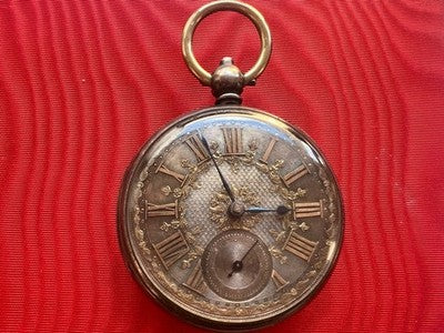 Montre Poche Argent 925 A Cane 3 Charnières Antique Londres 1870 Fonctionne