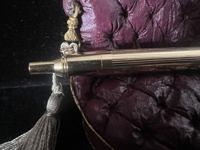 🔴 EPOCA penna sfera dorata mini con fiocco ornamentale scrive vintage