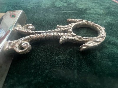 Brosse de Table Argent 800 Massif Avec Poils Naturels Vintage 