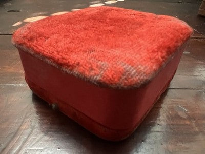 🔴 Scatola box orologio tasca astuccio cofanetto tessuto rosso vintage 1920