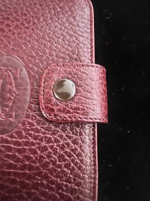 🔴 CARTIER porta agenda piccolo Must pelle bordeaux vintage confezione originale
