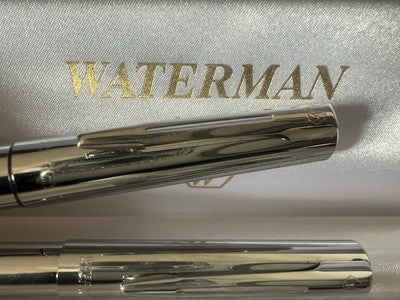 🔴 WATERMAN penna stilografica Graduate cromata punta F con penna sfera