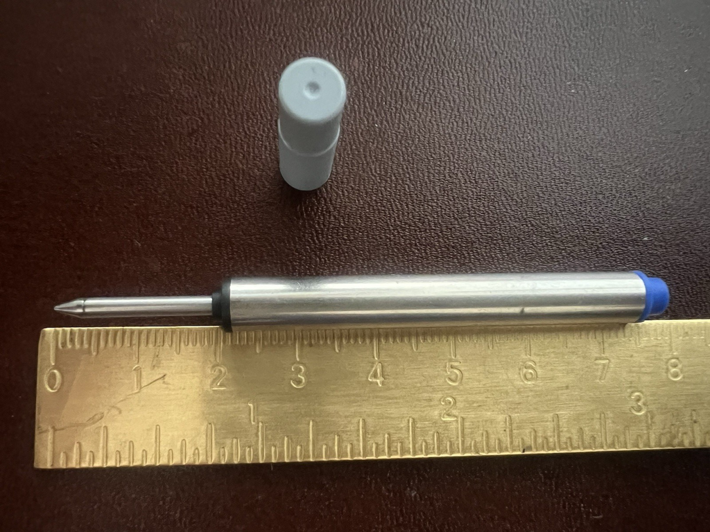 Delta Refill Stift Roller Klein Tinte Blau 2 Stücke Ersatzteile Neu Laden 