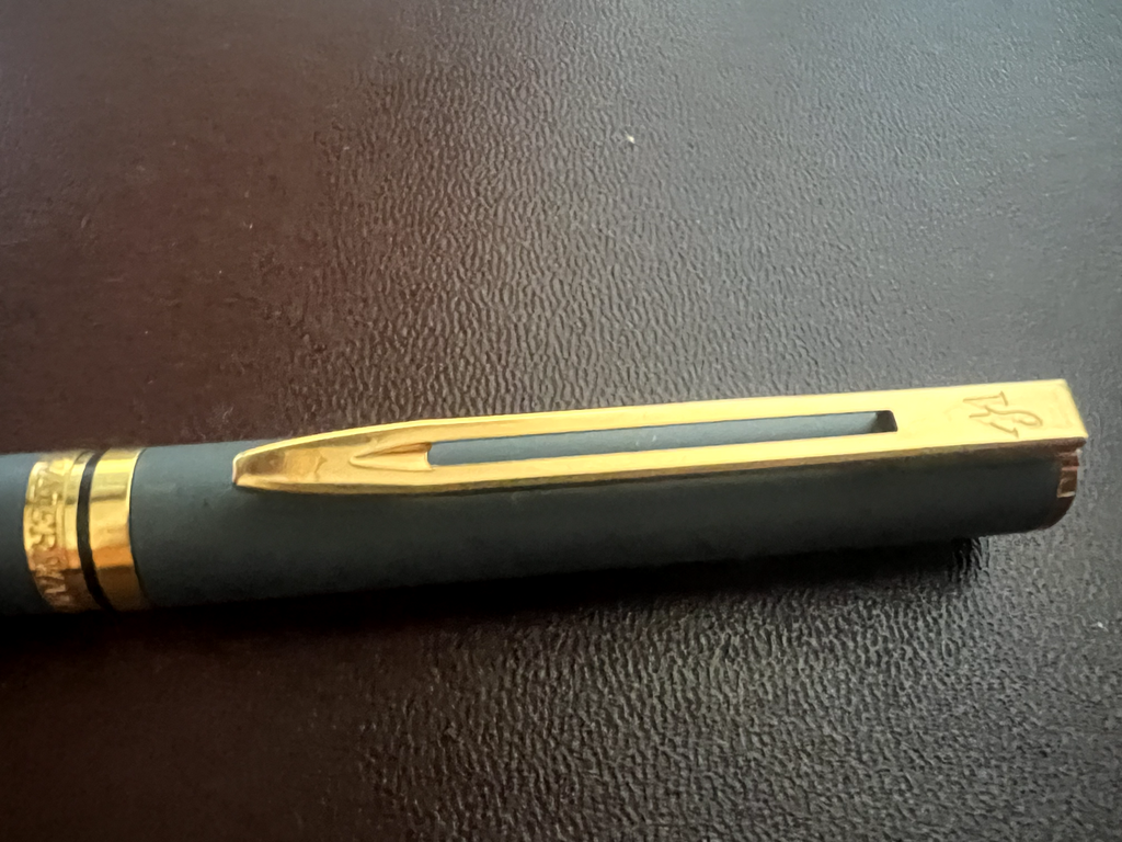 🔴 WATERMAN Laureat fountain pen, grey lacquer, gold-plated trim, F nib 