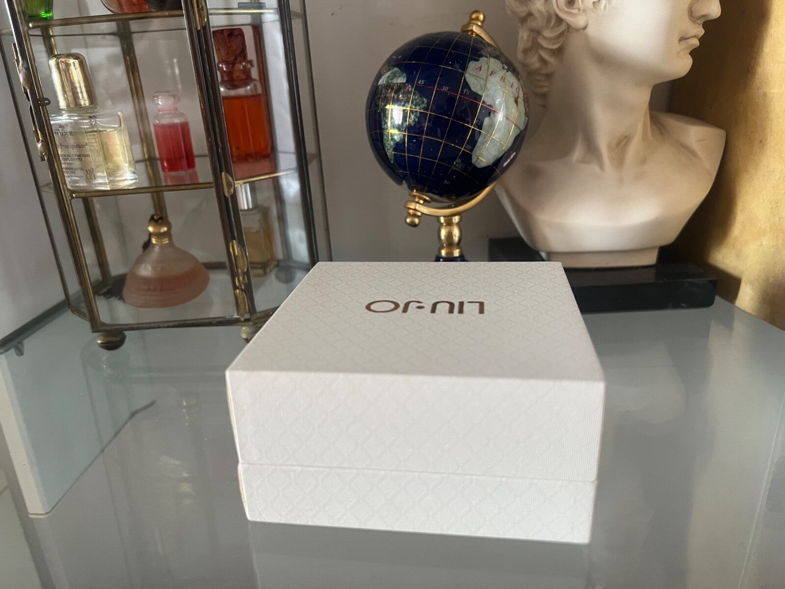 🔴 LIU JO scatola gioiello orecchini, bracciale, pendente panna 10x10 h5 cm