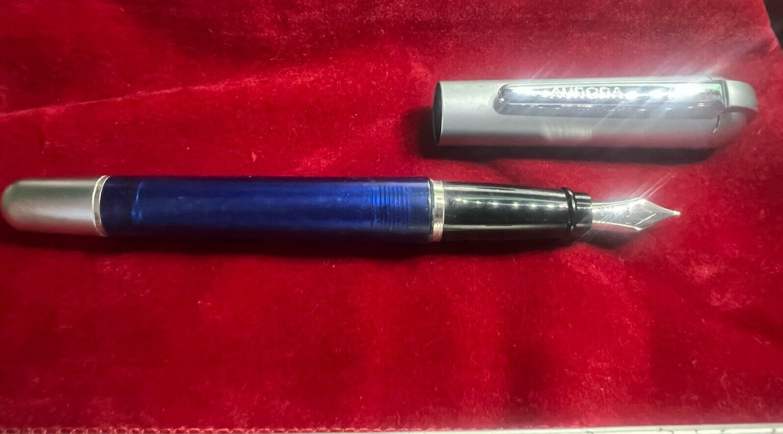 Aurora Stylo-Plume Stylo à Plume Idée Bleu M Et Sphère Laque Scrivono Vintage
