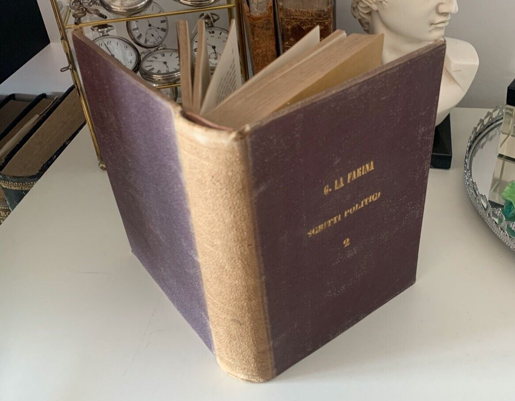 🔴 Book POLITICAL WRITINGS by Giuseppe La Farina Volume 2 old 1870 