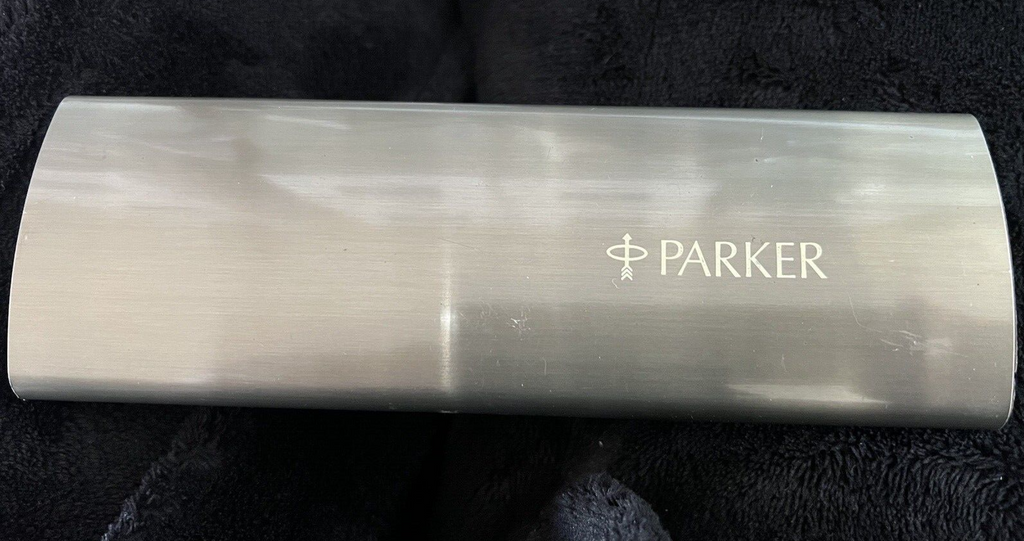 🔴 PARKER penna sfera lacca marrone con profili dorati scrive astuccio vintage