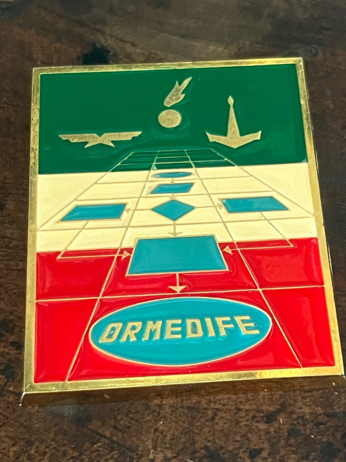 🔴 Crest ORMEDIFE metallo ufficio centrale organizzazione metodi statistica