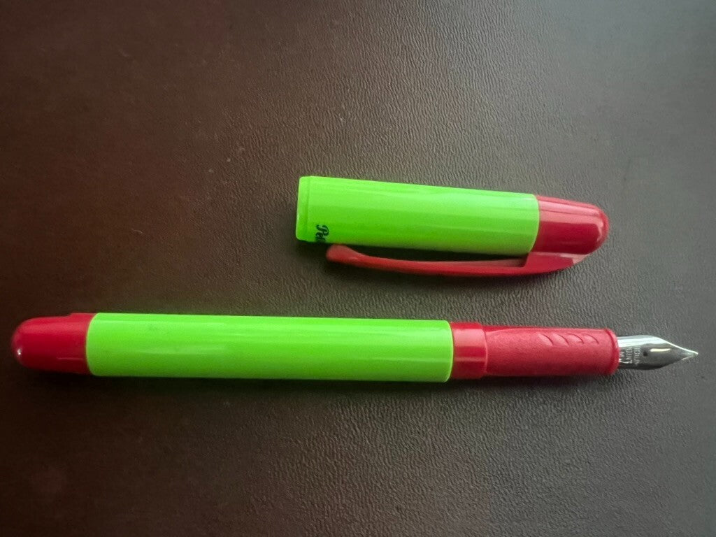 🔴 PELIKAN penna stilografica Primapenna verde rossa mai usata M vintage