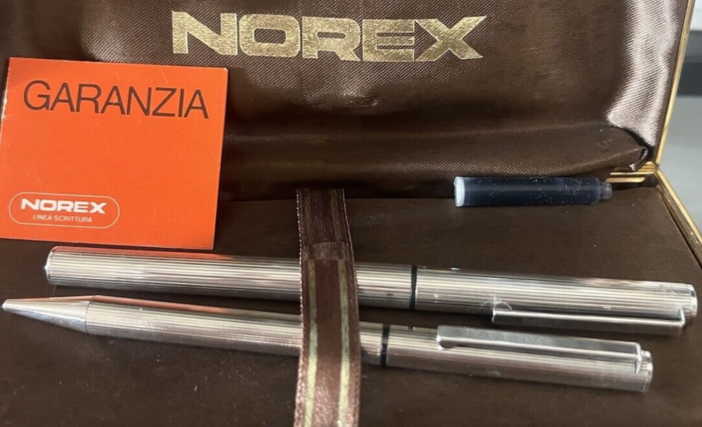Norex Penne Stylo à Plume Argent Massif 925 Stylo Plume Or + Sphère Garantie