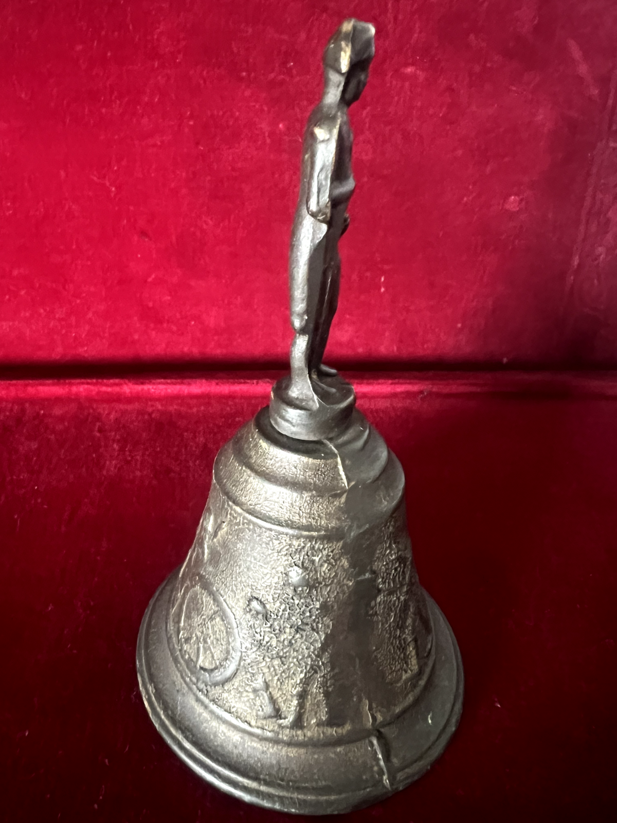 🔴 CAMPANELLO campanella campana metallo bronzo statua Napoleone h 12 cm vintage