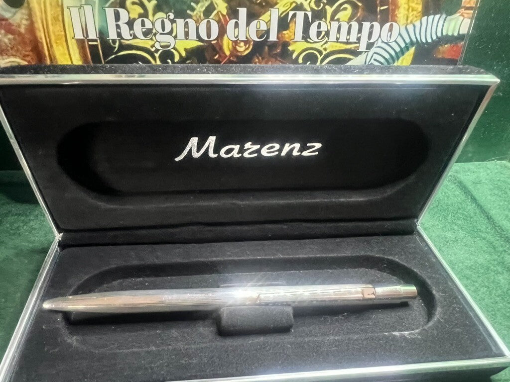 Stylo-Plume Sphère Argent 925 Mécanisme Bouton Snap Écrit Vintage
