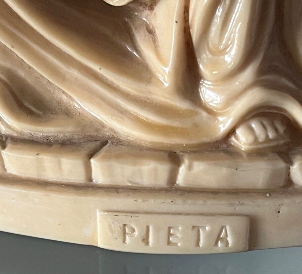 🔴 LA PIETA' statua scultura GIANNETTI in pasta di marmo ANNO SANTO 1975