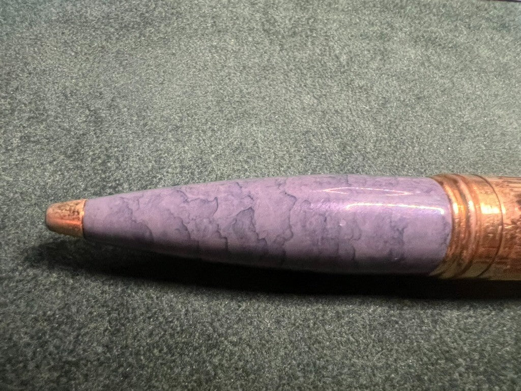 🔴 OSAMA Mini-Kugelschreiber für den Kalender, grau-goldener Lack, schreibt im Vintage-Stil 