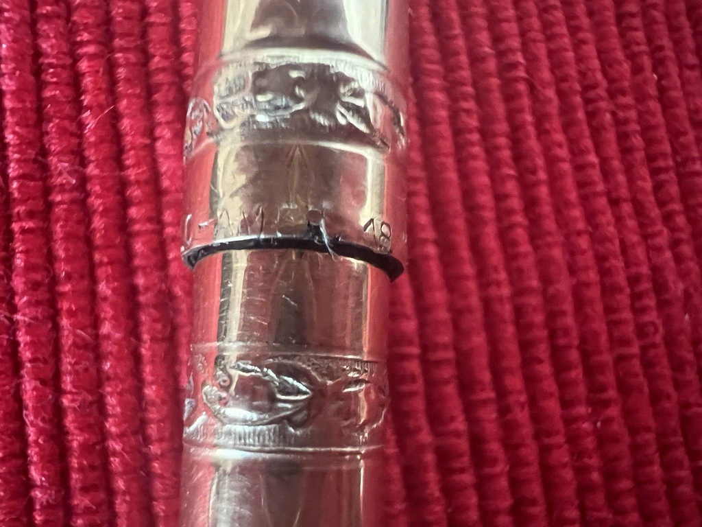 🔴 ANGLO AMER penna stilografica retrattile pennino ORO funziona vintage B