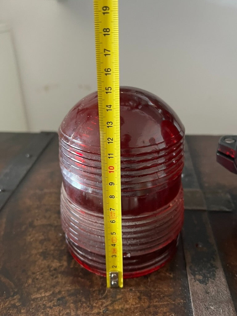 🔴 CASTALDI EC2508 Italienischer Vintage-Leuchtturm aus Glas zur Hinderniswarnung für Land und Meer 