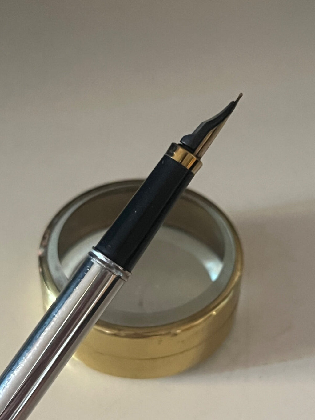 GS Stylo-Plume Stylo à Plume Chrome Sac À Pression Encre Vintage