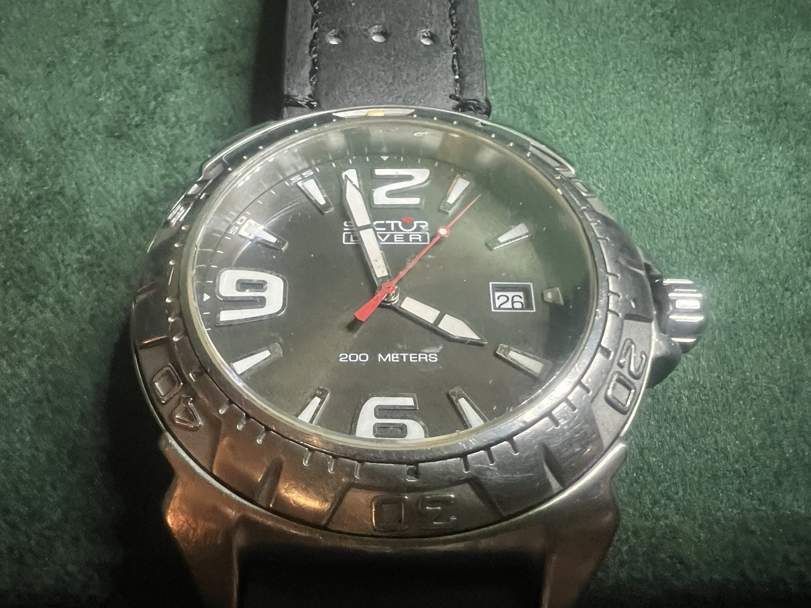 sector Montre Hommes Diver 265115035 Acier Surdimensionné Cadran Noir
